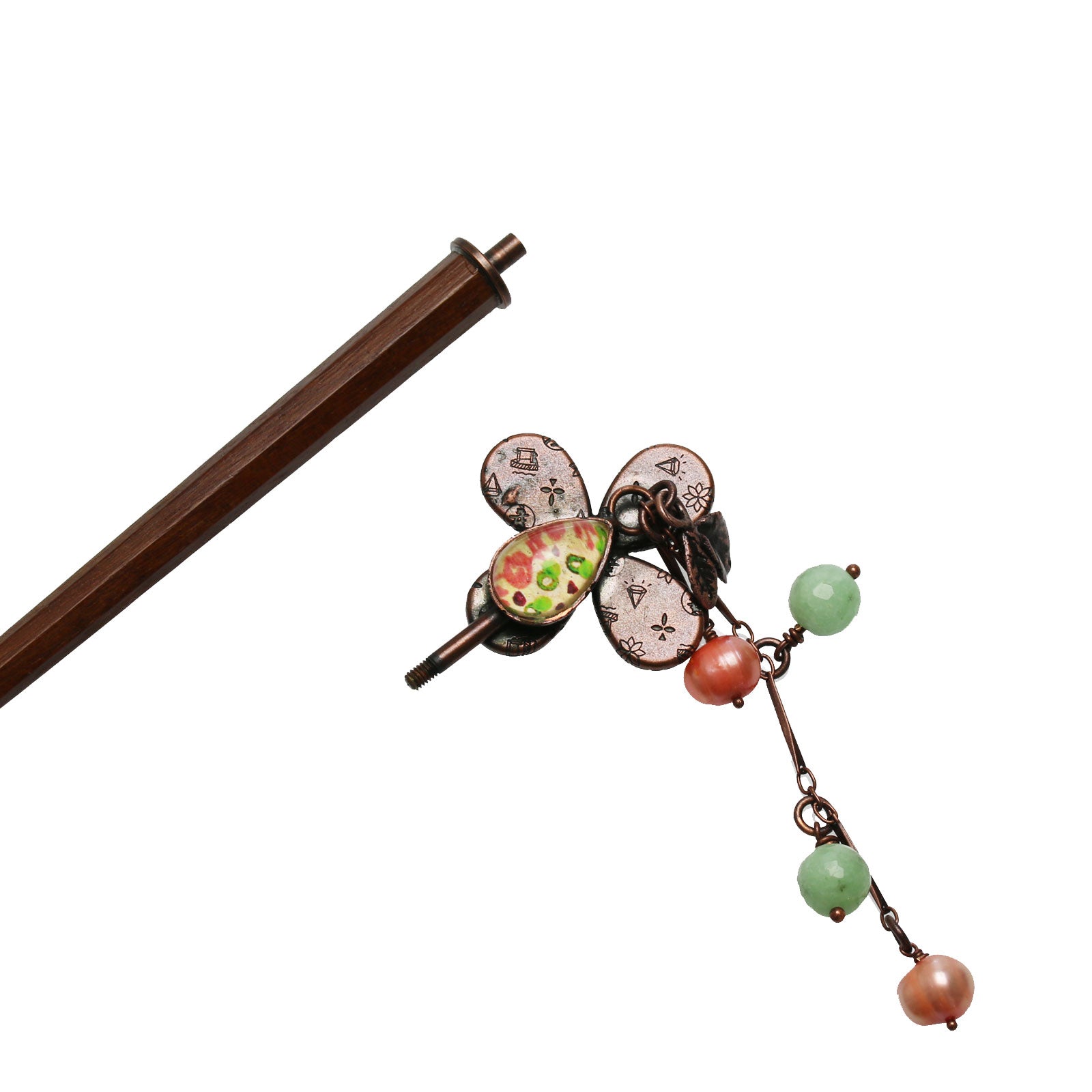 着せ替えかんざし バラ 花 淡水パール ベージュ TAMARUSAN