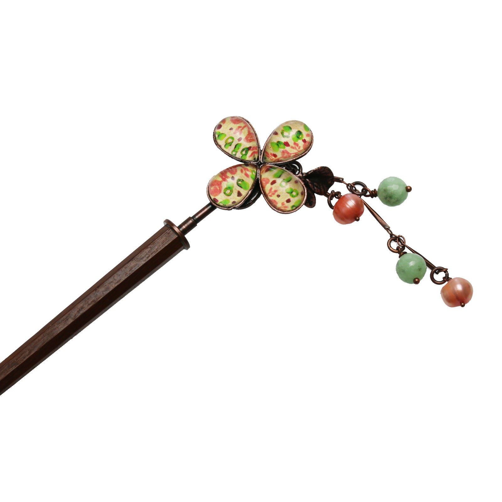 着せ替えかんざし バラ 花 淡水パール ベージュ TAMARUSAN