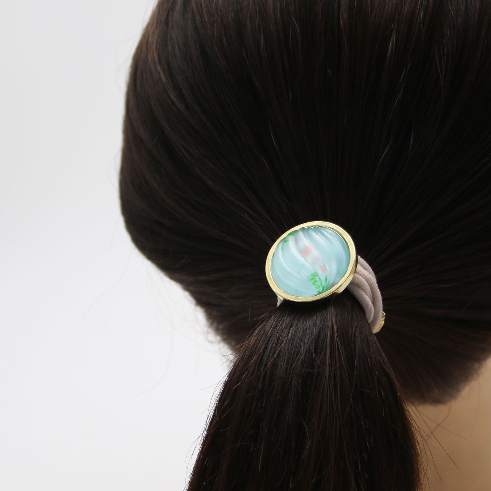 ヘアゴム バラの木 水色 ピンクシンプル 贈り物 TAMARUSAN