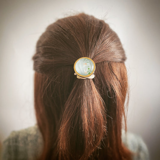 ヘアゴム バラの木 水色 ピンクシンプル 贈り物 TAMARUSAN