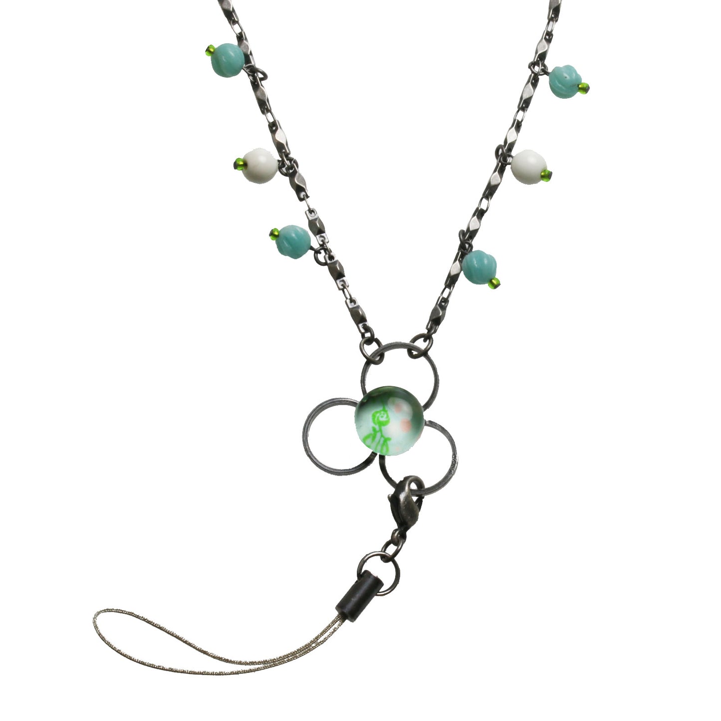 IDホルダー ネックストラップ 水色 バラ アマゾナイト TAMARUSAN