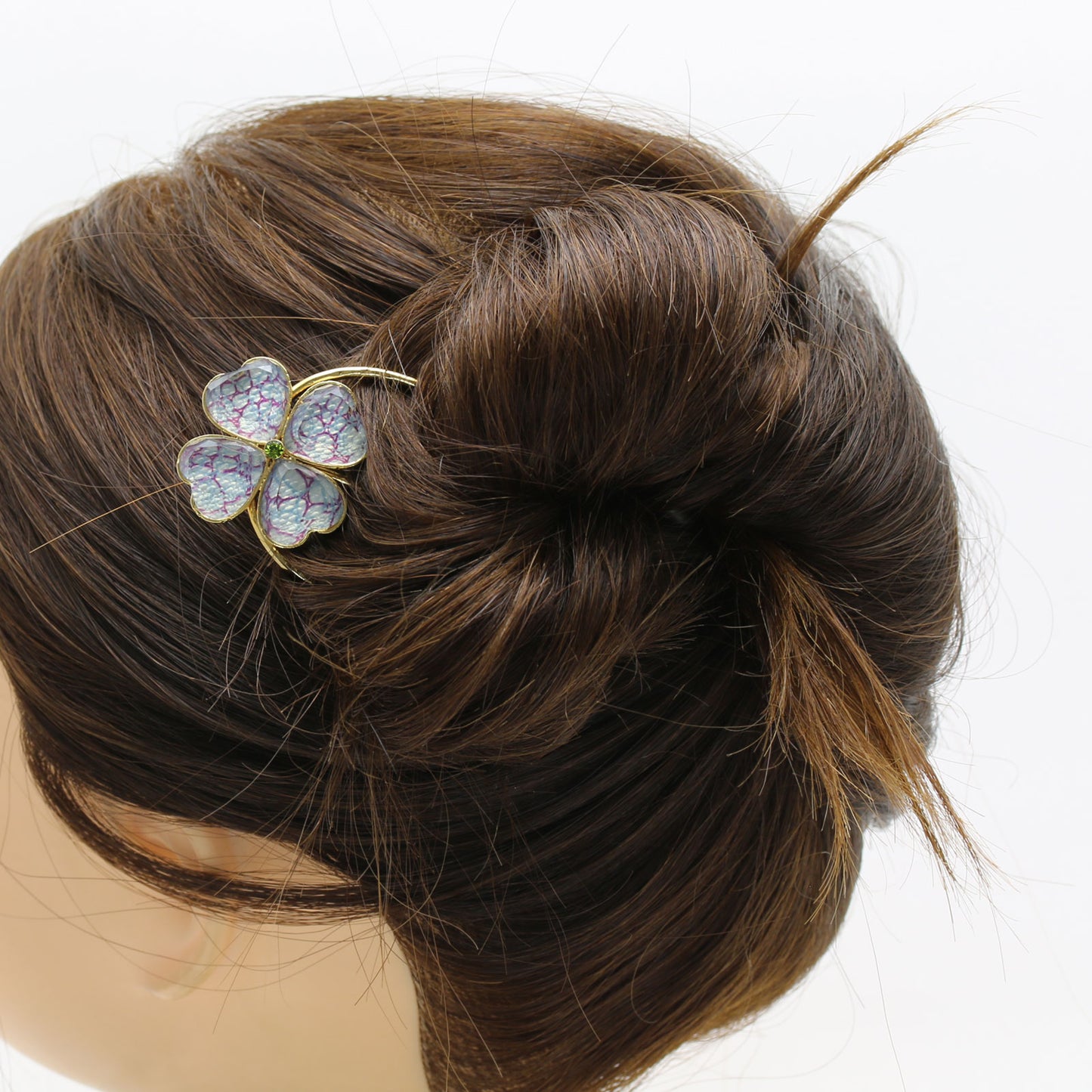 ヘアコーム ブルー 金 水面 クローバー TAMARUSAN