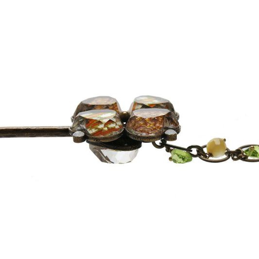 かんざし 四つ葉 グリーン ペリドット TAMARUSAN