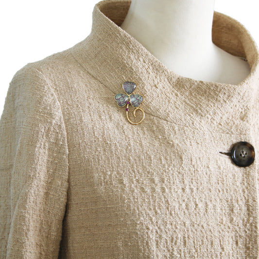 ピンブローチ 水面 スミレ ブルー 金 TAMARUSAN