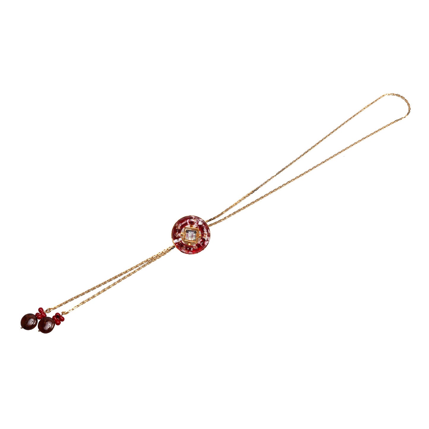 チェーンループタイ 赤 ブルー ガーネット ゴールド TAMARUSAN