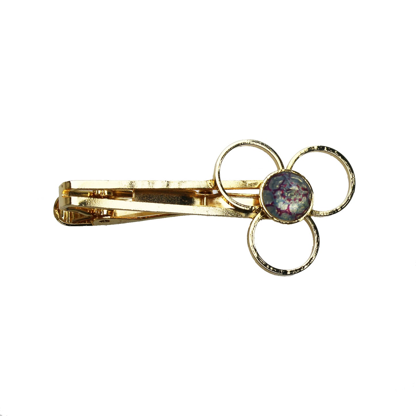 ネクタイピン 24k 水色 花 スカーフ留め TAMARUSAN