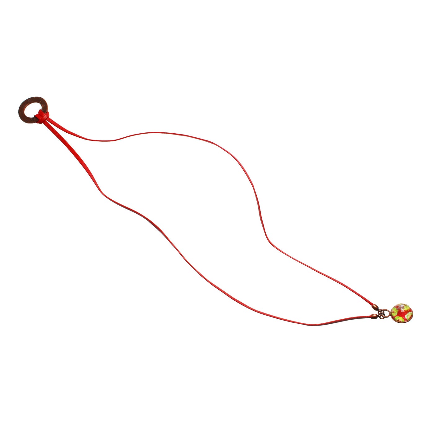 眼鏡ホルダー 赤 すいか 革紐 男女兼用 TAMARUSAN