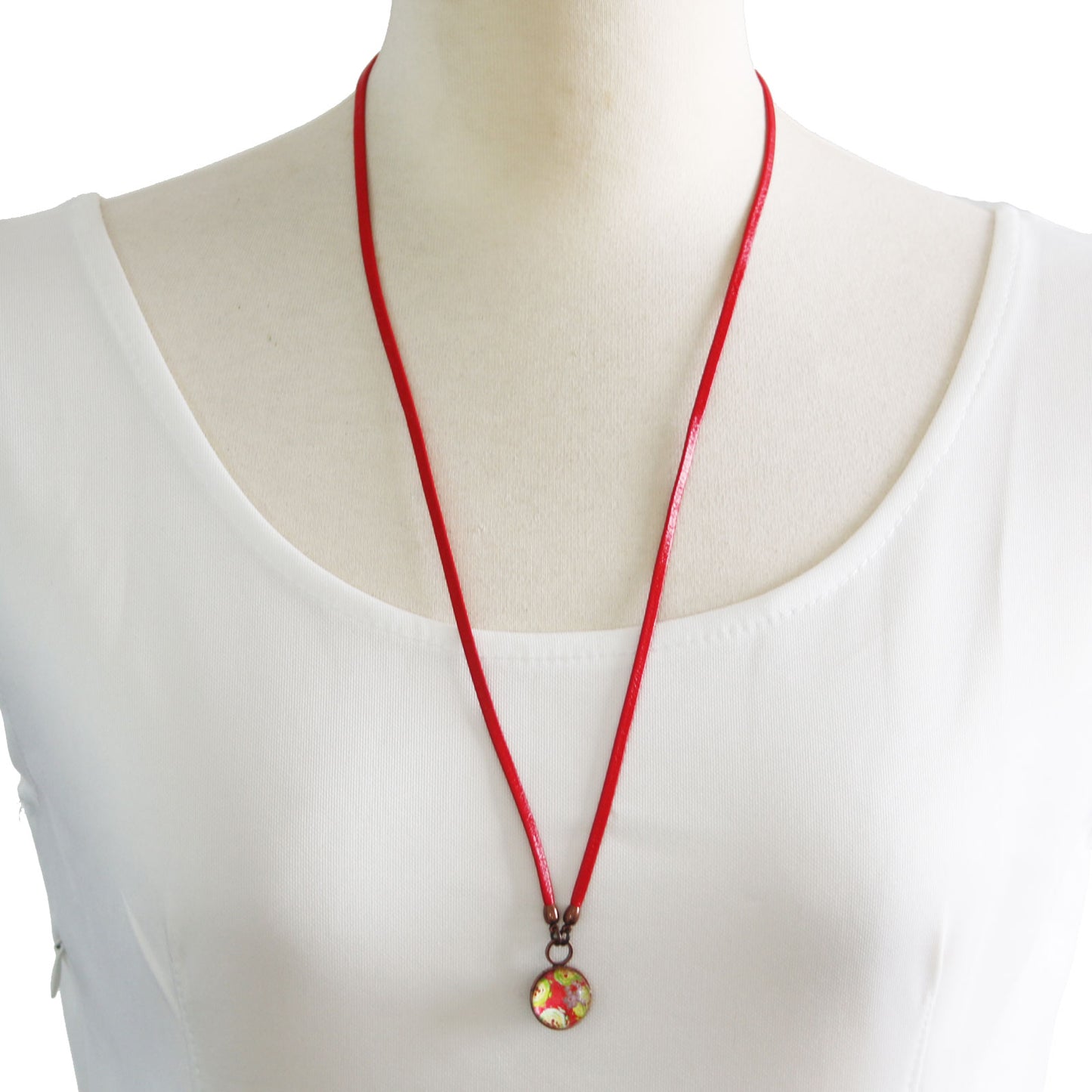 眼鏡ホルダー 赤 すいか 革紐 男女兼用 TAMARUSAN