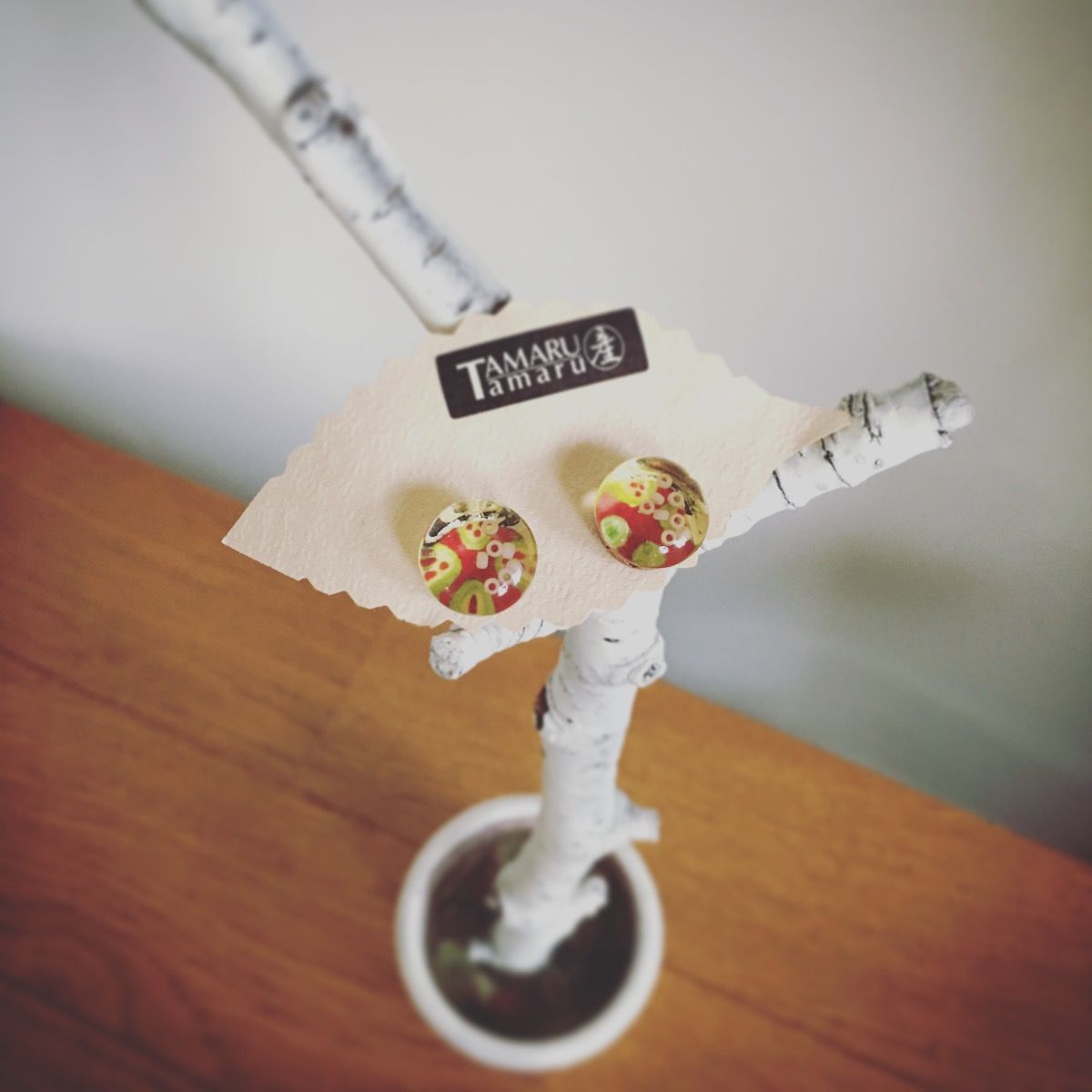 ピアス 赤 すいか 樹脂 TAMARUSAN