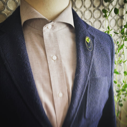 ピンブローチ すいか模様 ラペルピン 緑 TAMARUSAN