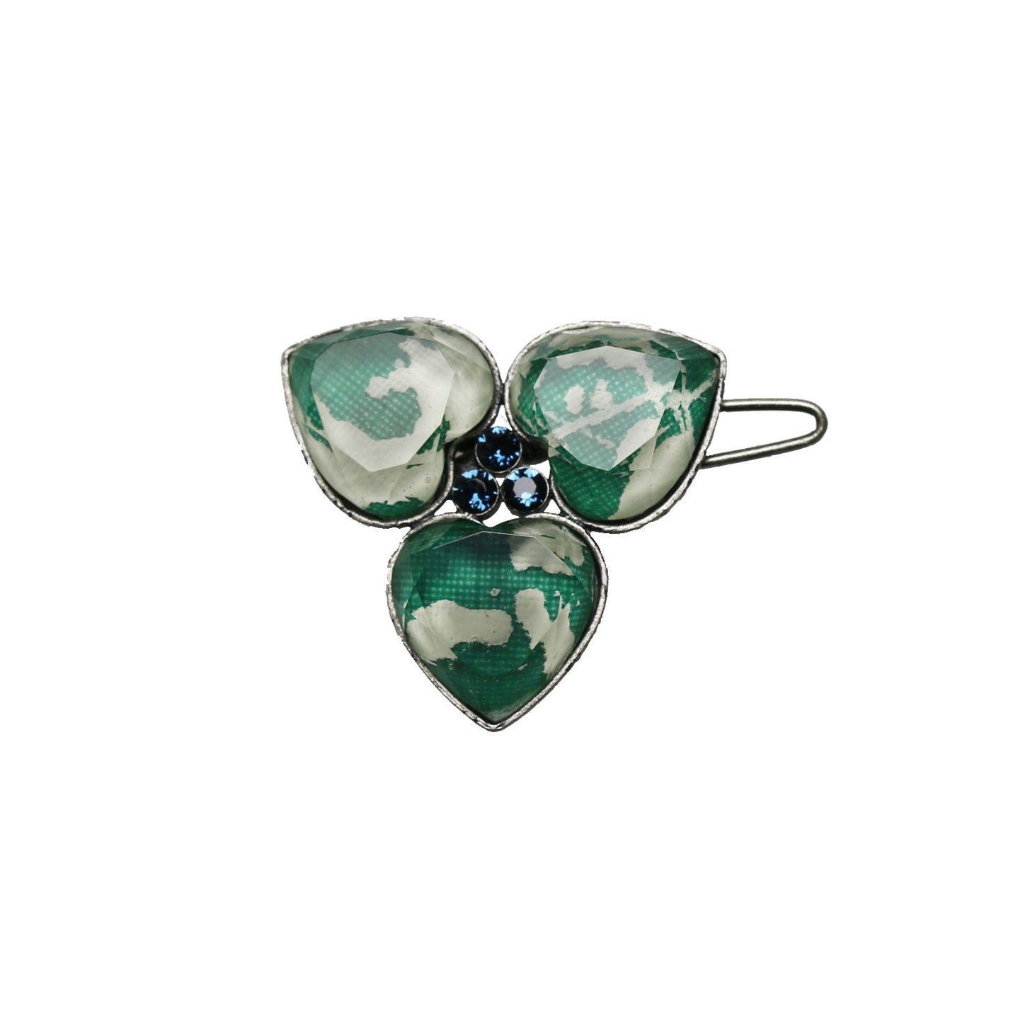 緑 パッチン留め 花 大人 TAMARUSAN