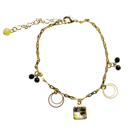 アンクレット 金 オニキス トラ猫 TAMARUSAN
