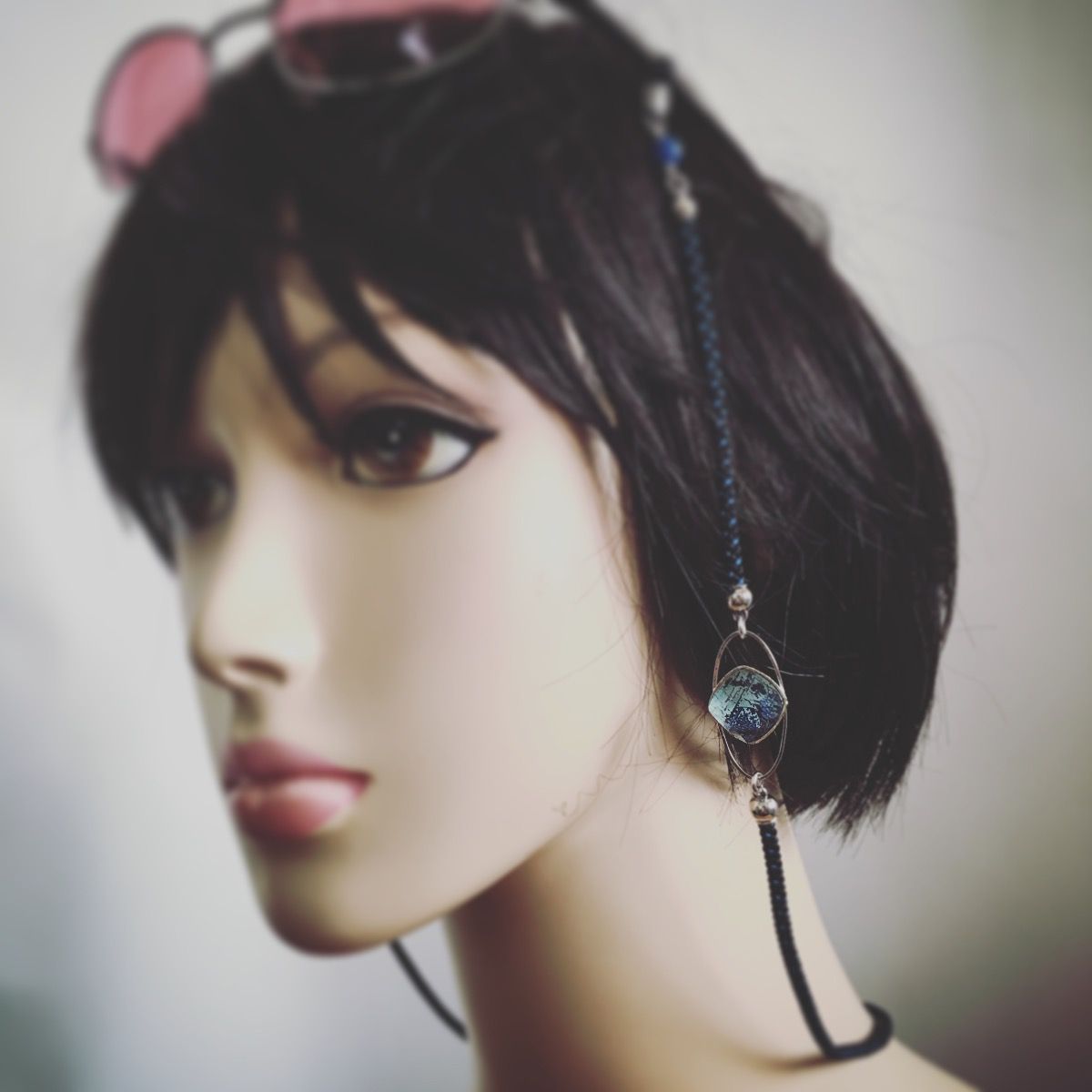 グラスコード 青 トランプ 組紐 シルク 紳士 TAMARUSAN