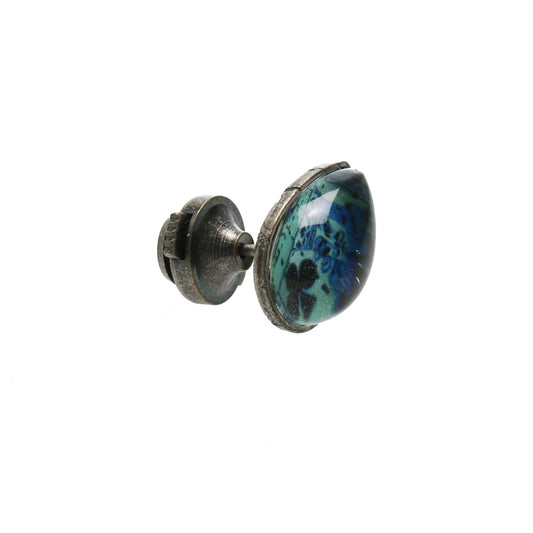 ピンブローチ ラペルピン 青 トランプ柄 TAMARUSAN