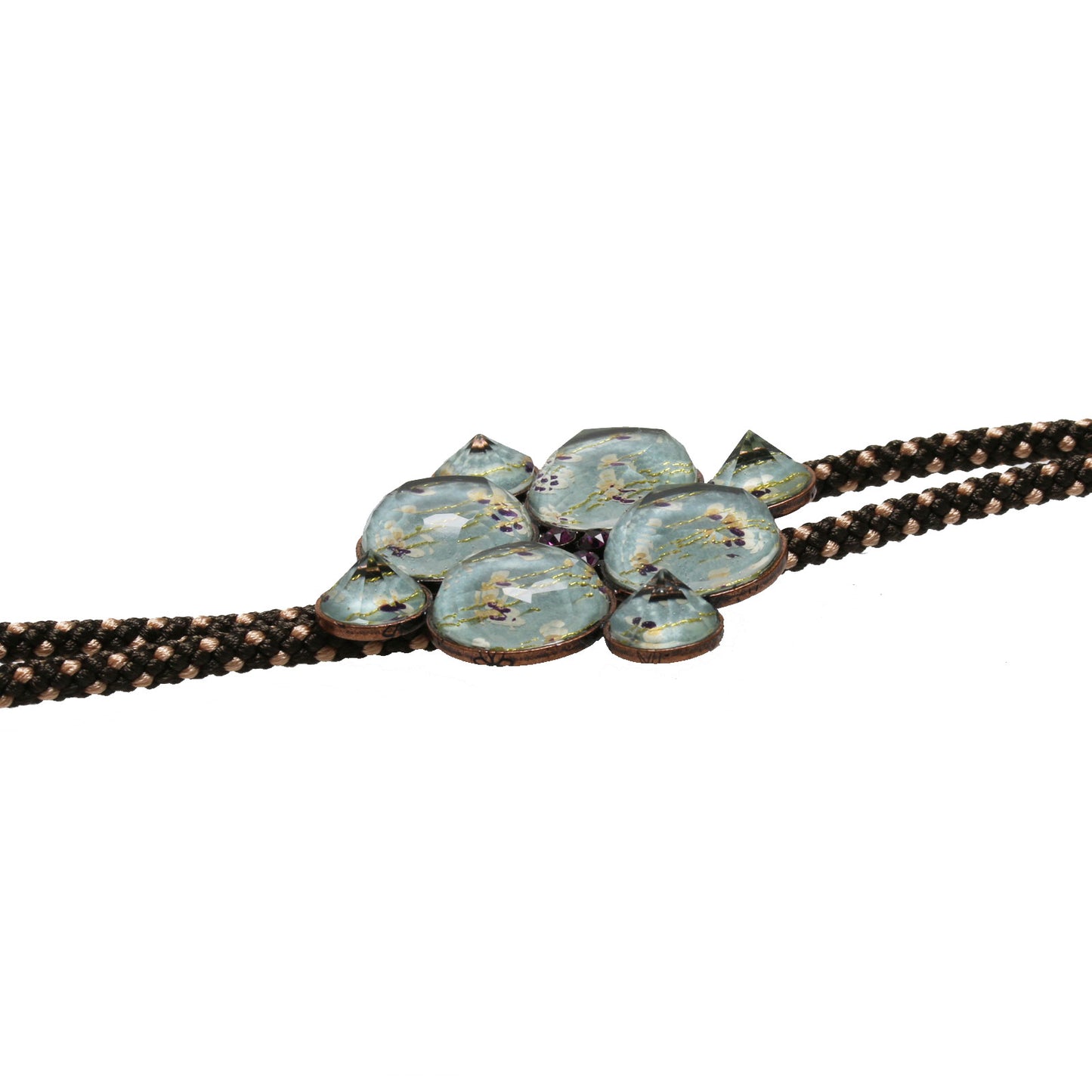 組紐ループタイ ネックレス おしゃれ 高級 あさぎ色 TAMARUSAN