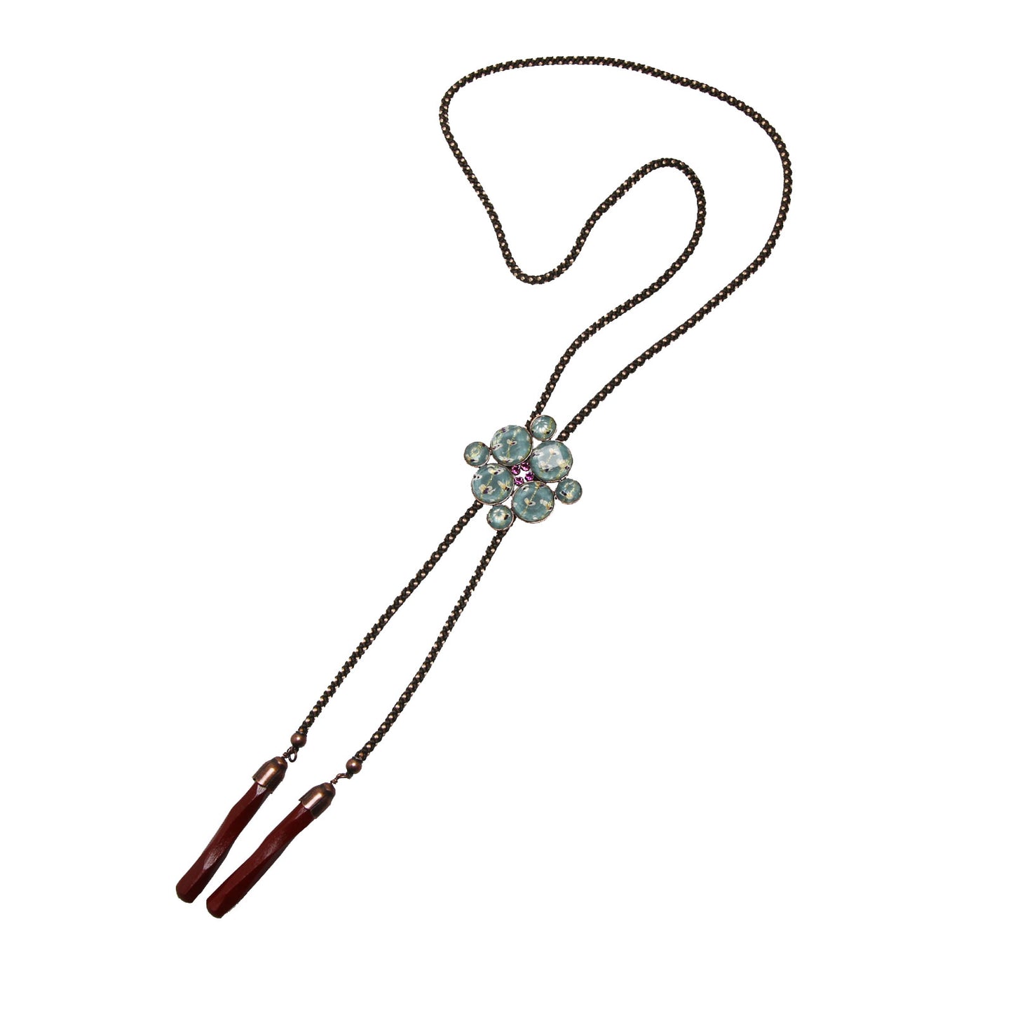 組紐ループタイ ネックレス おしゃれ 高級 あさぎ色 TAMARUSAN