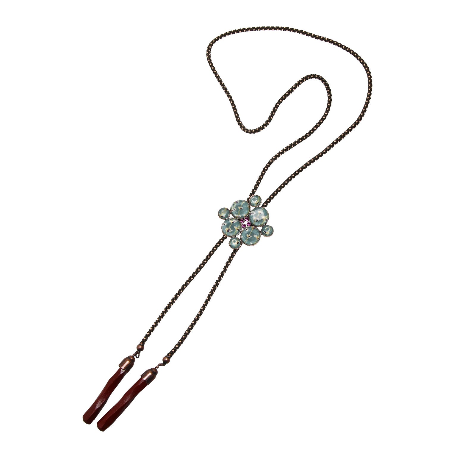 組紐ループタイ ネックレス おしゃれ 高級 あさぎ色 TAMARUSAN