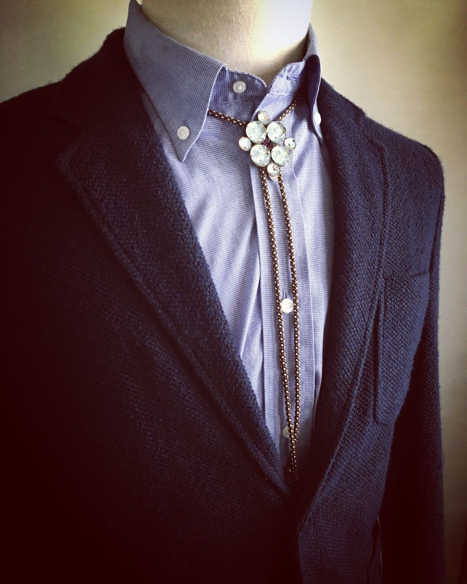 組紐ループタイ ネックレス おしゃれ 高級 あさぎ色 TAMARUSAN