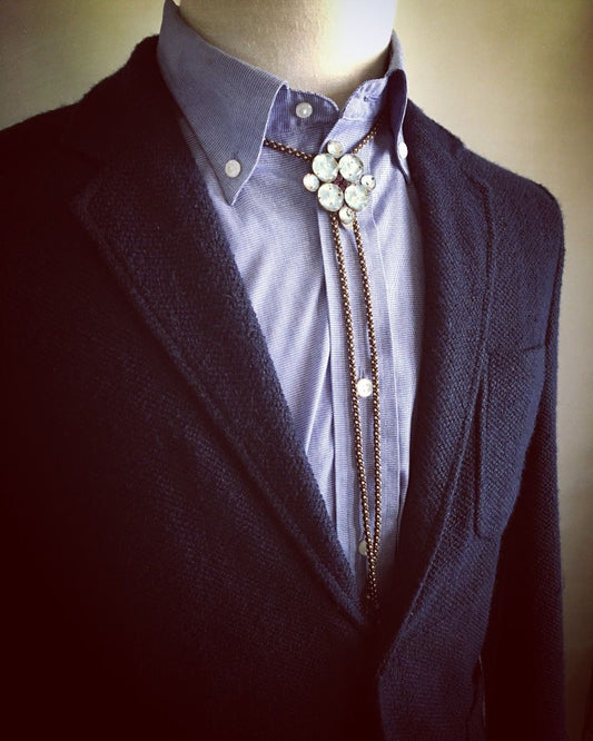 組紐ループタイ ネックレス おしゃれ 高級 あさぎ色 TAMARUSAN