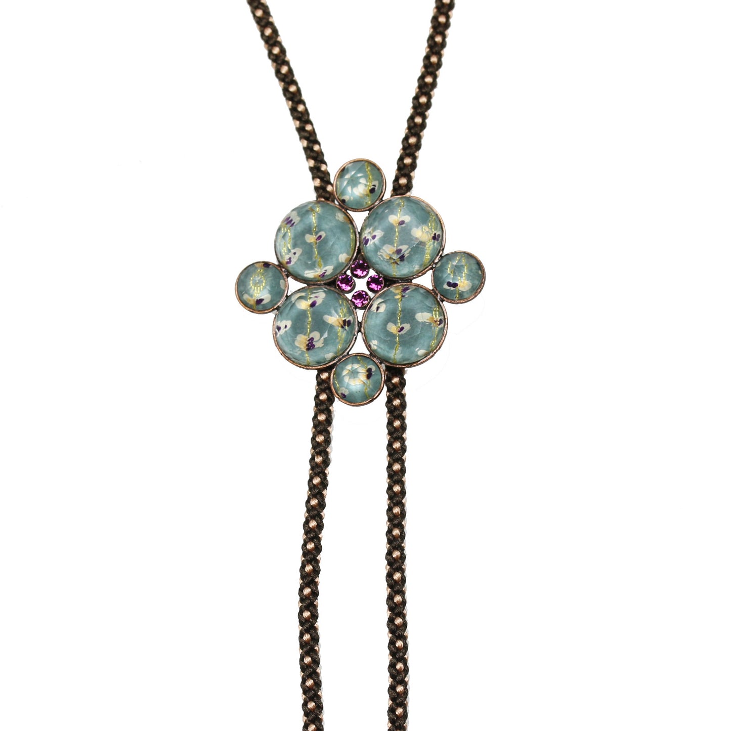 組紐ループタイ ネックレス おしゃれ 高級 あさぎ色 TAMARUSAN