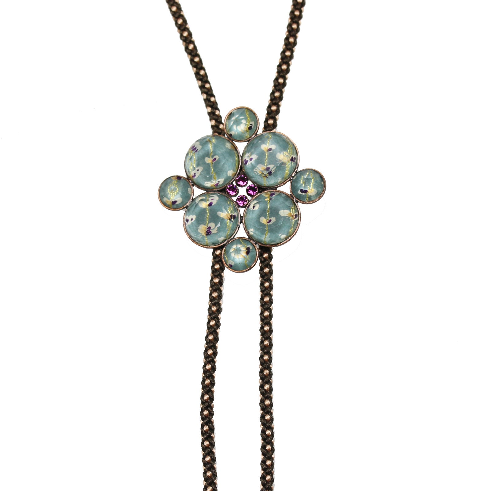 組紐ループタイ ネックレス おしゃれ 高級 あさぎ色 TAMARUSAN