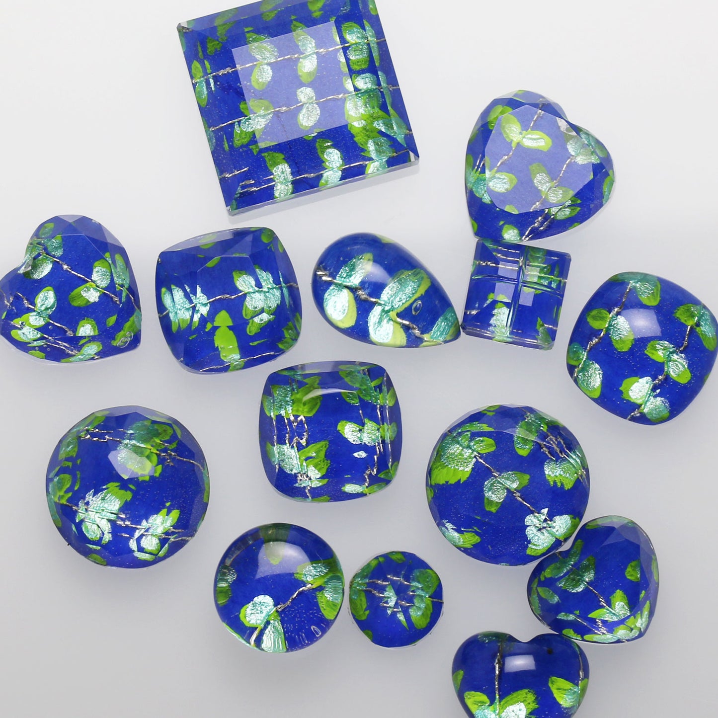 組紐ループタイ 正絹 青 つるくさ 男女兼用 金 TAMARUSAN