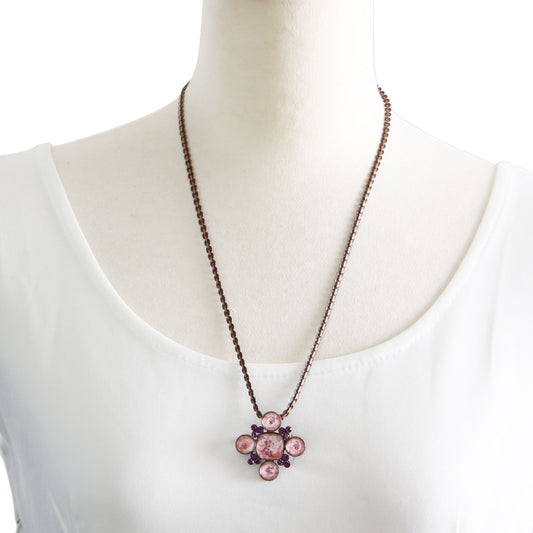 ブローチネックレス ピンク 梅 2way TAMARUSAN
