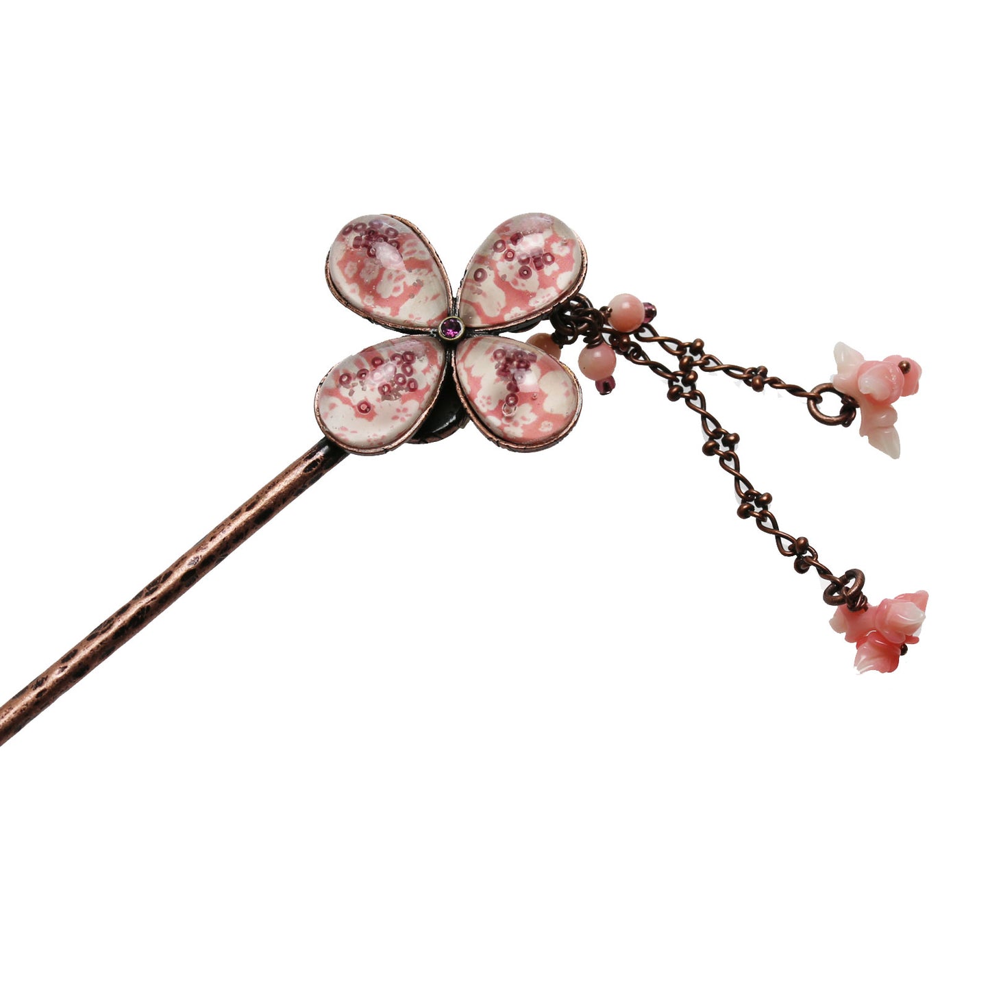 花 かんざし 福梅 ピンク 珊瑚 TAMARUSAN