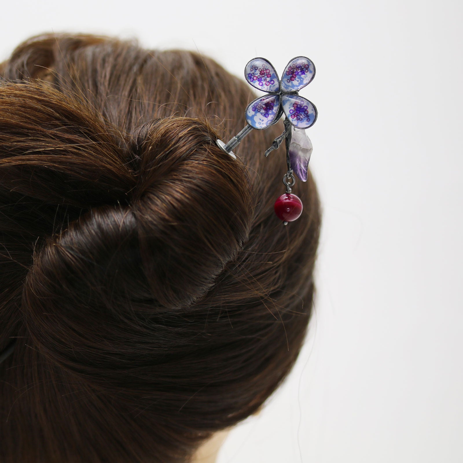 着せ替えかんざし 花 パープル アメジスト TAMARUSAN