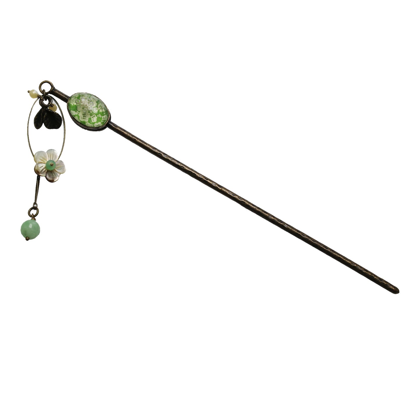 かんざし 梅 緑 ビルマジェイド TAMARUSAN