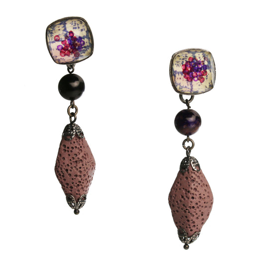 ピアス 紫 スチヒタイト ラバ 梅 TAMARUSAN