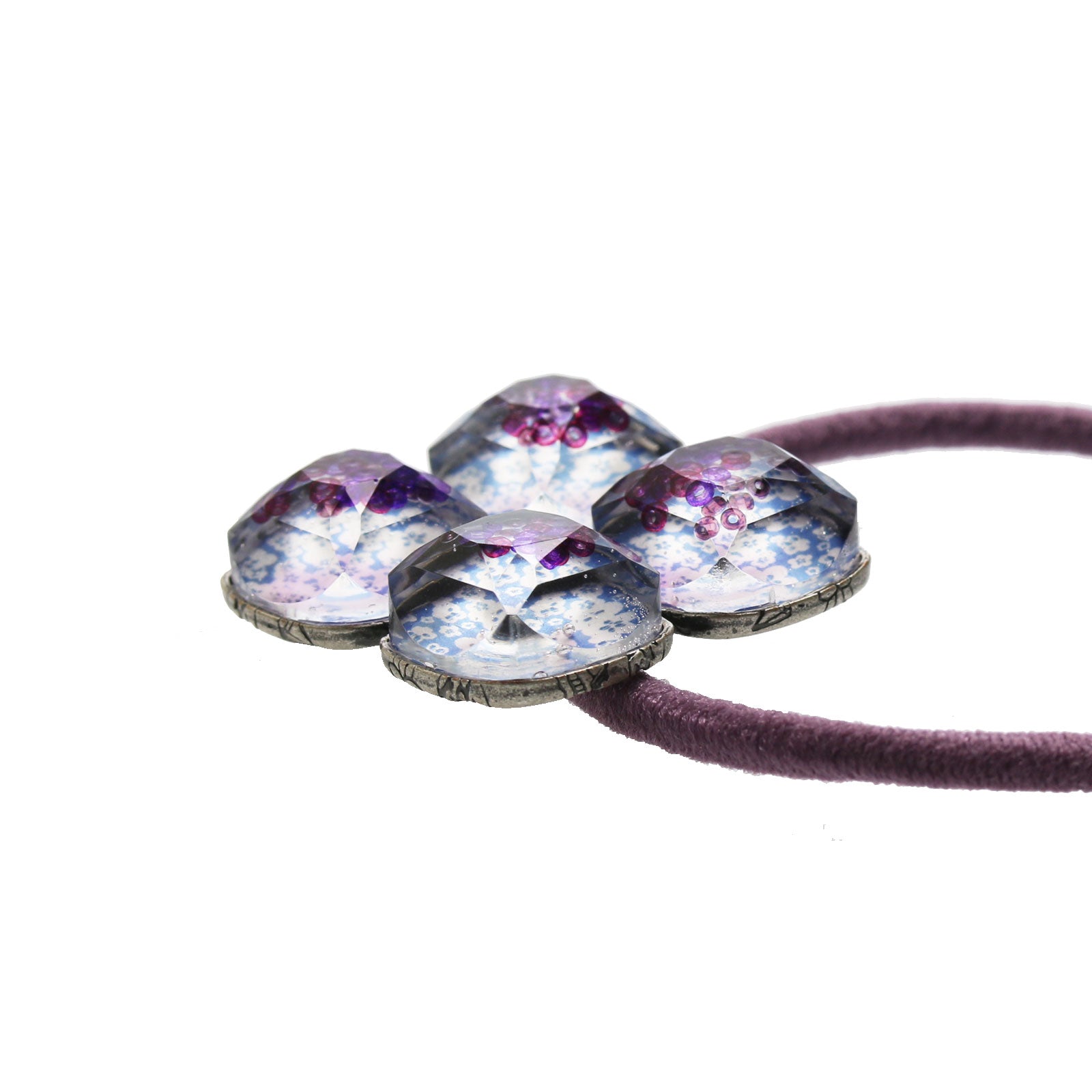 ヘアゴム 花 紫 梅 贈り物 TAMARUSAN