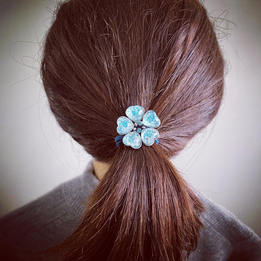 花ヘアゴム 梅 青 おしゃれ 大人 TAMARUSAN