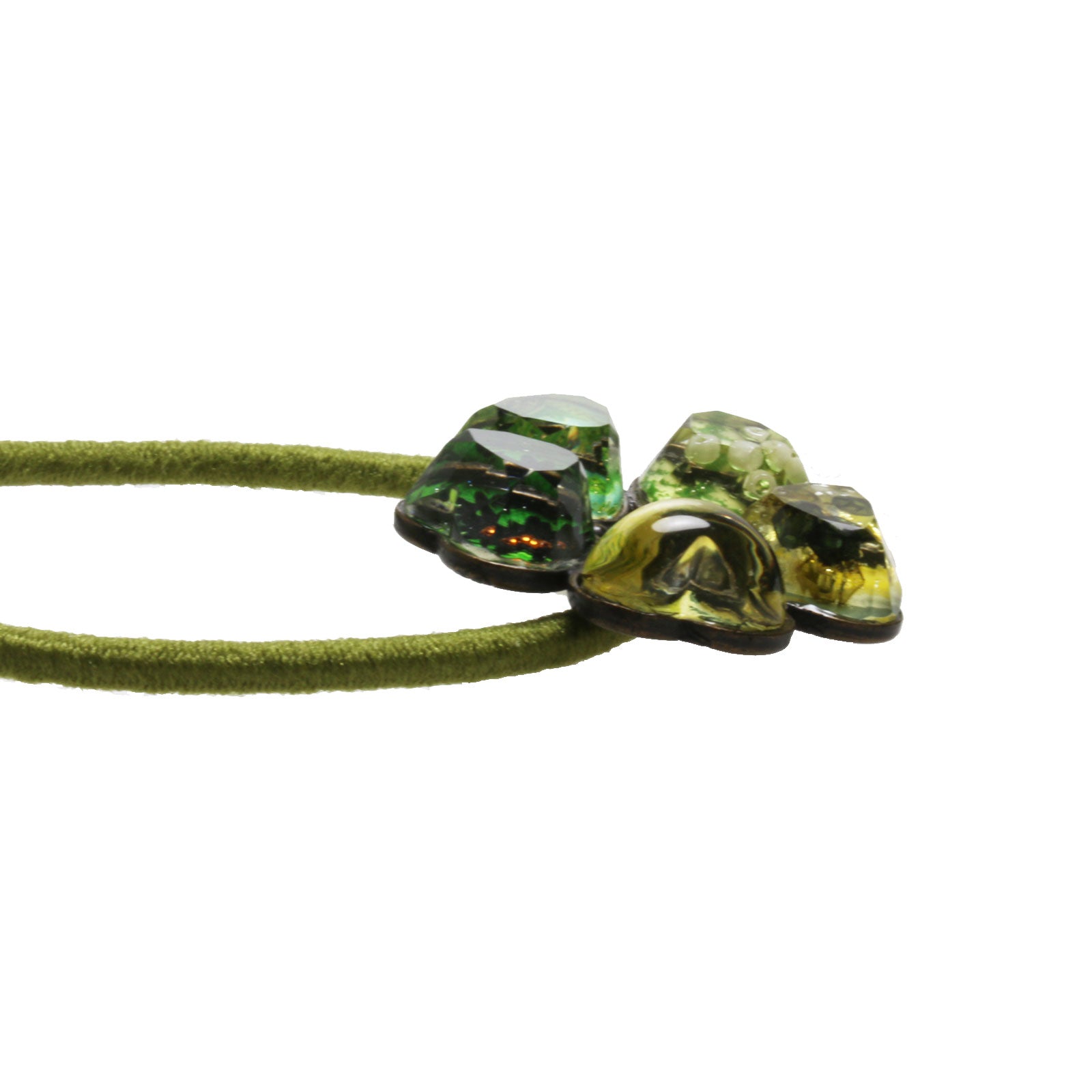 ヘアゴム 花 緑 ハンドメイド 樹脂 TAMARUSAN