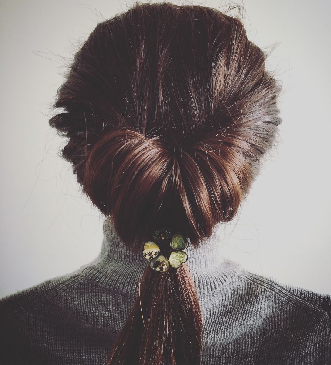 ヘアゴム 花 緑 ハンドメイド 樹脂 TAMARUSAN