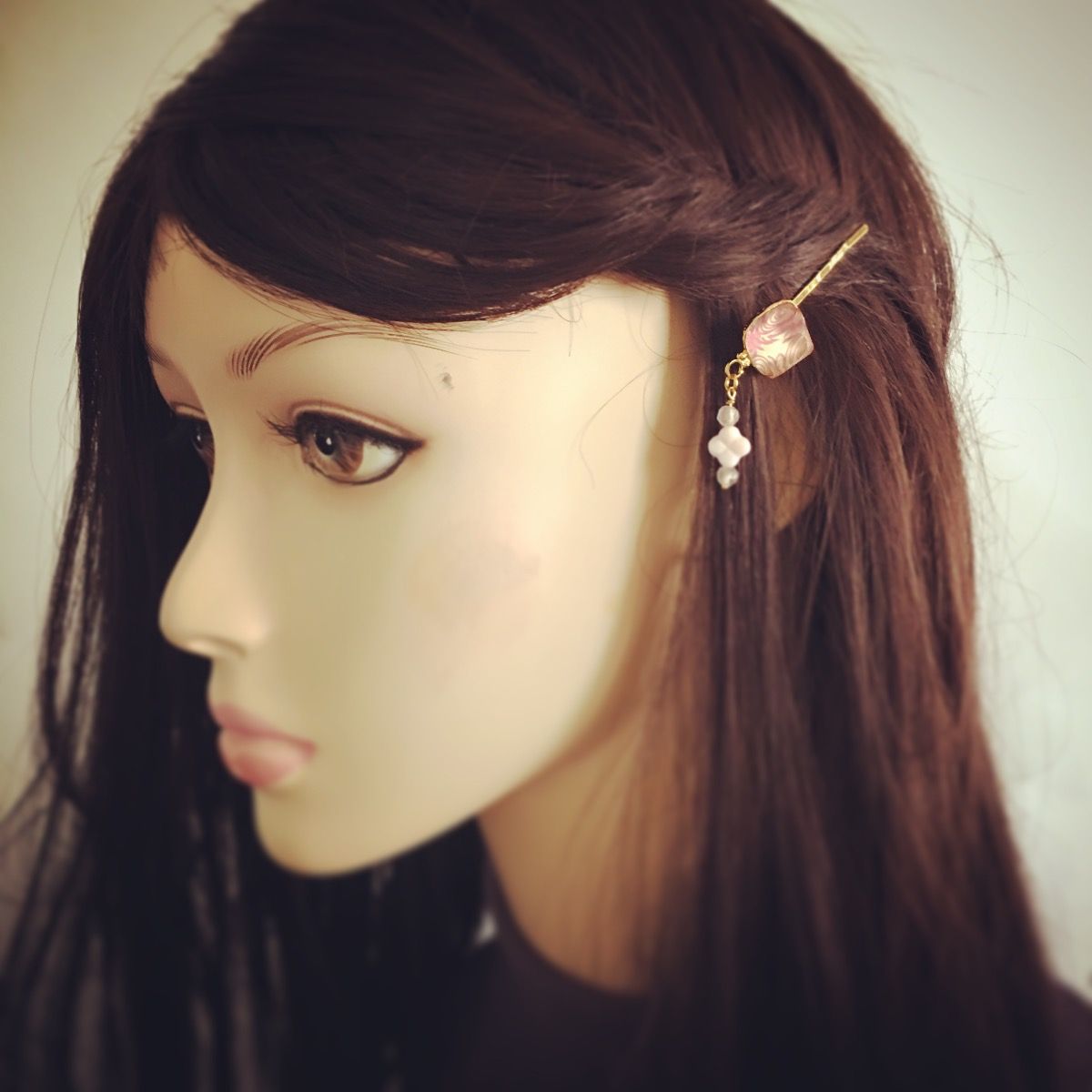 ヘアピン ピンク 渦巻き 24金 シェル TAMARUSAN