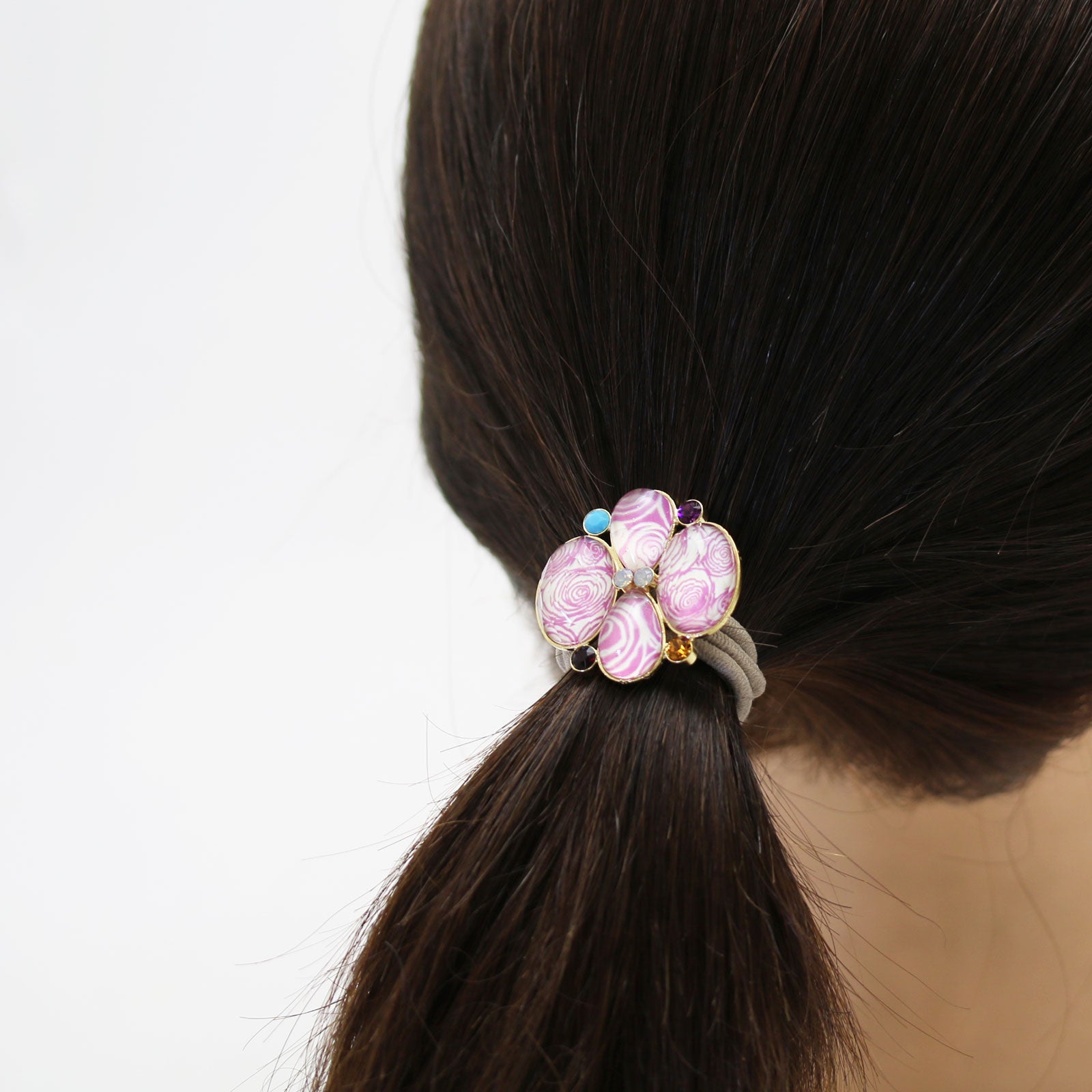 ヘアゴム ピンク 和風 24金 ゴールド TAMARUSAN