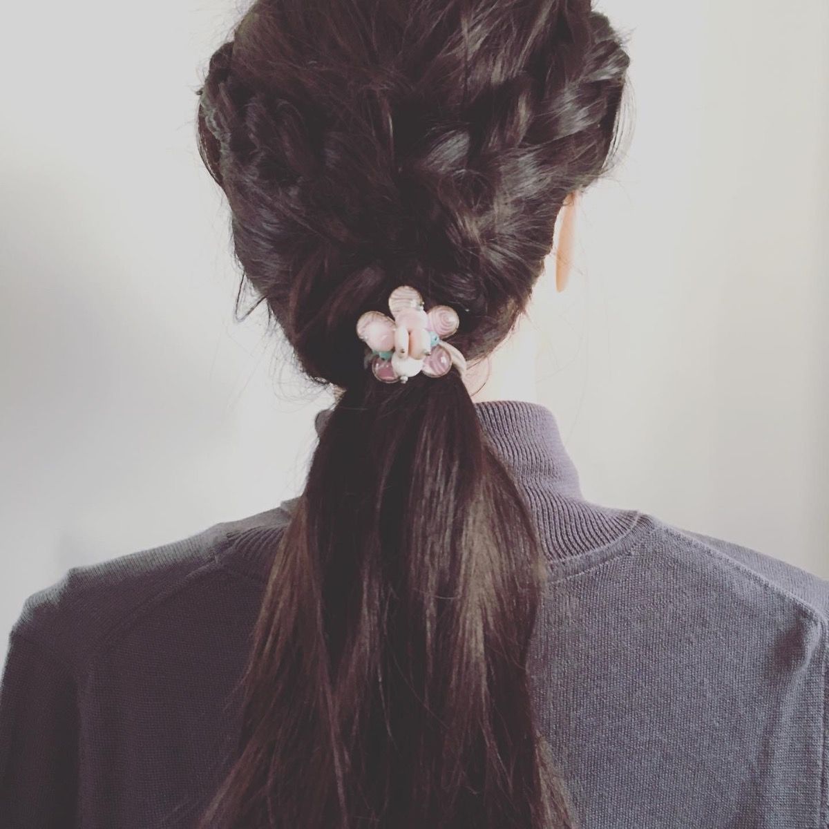 ヘアゴム 花 渦巻き ピンク 大人向け TAMARUSAN