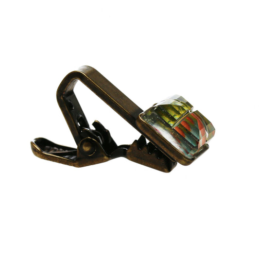 ネクタイピン シンプル ショート 四角 黄緑 TAMARUSAN