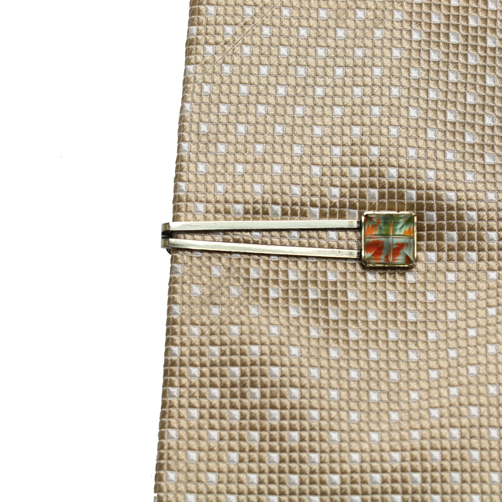 ネクタイピン シンプル 菊柄 オレンジ TAMARUSAN