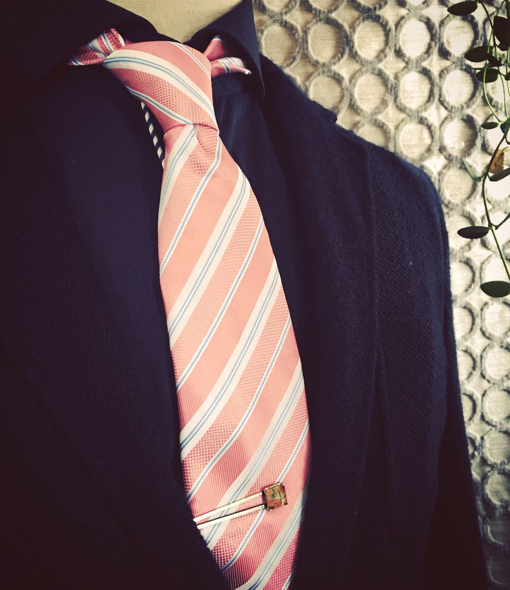 ネクタイピン シンプル 菊柄 オレンジ TAMARUSAN