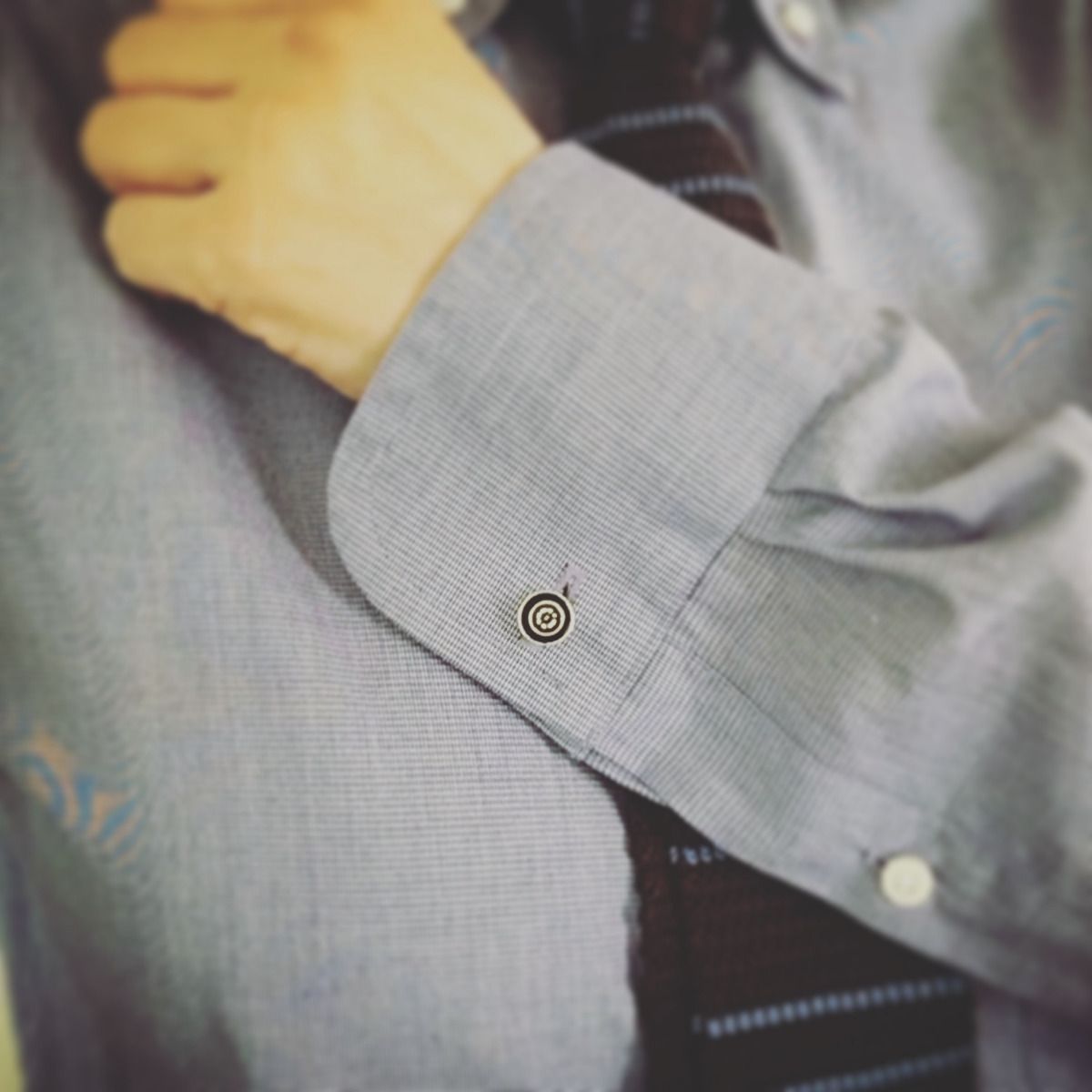 カフスボタン 白黒 亀甲 金 TAMARUSAN