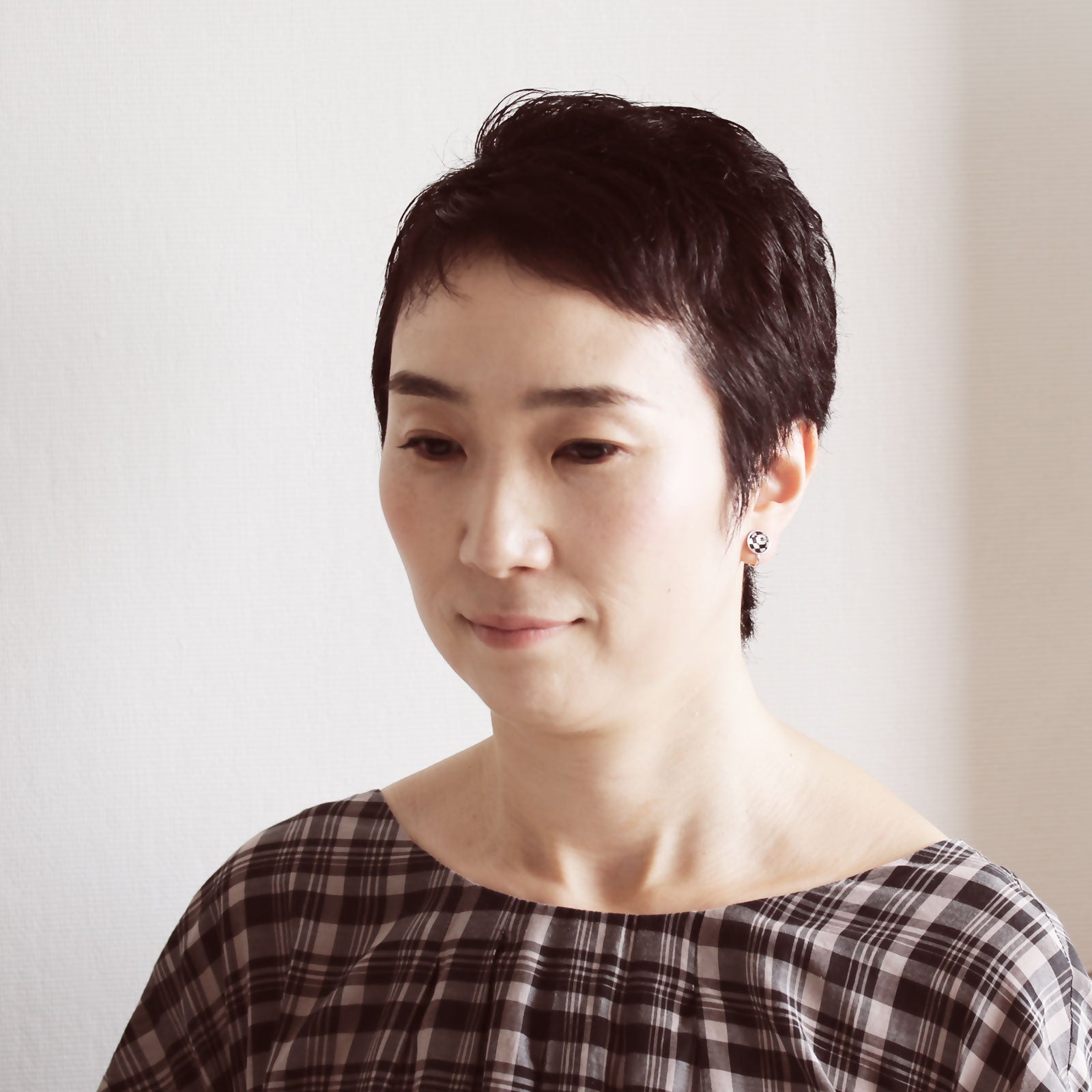 イヤリング シンプル 市松 白黒 TAMARUSAN