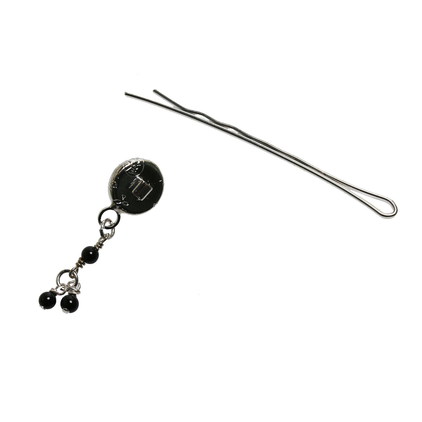 ヘアピン オニキス 唐草 白黒 かんざし風 TAMARUSAN