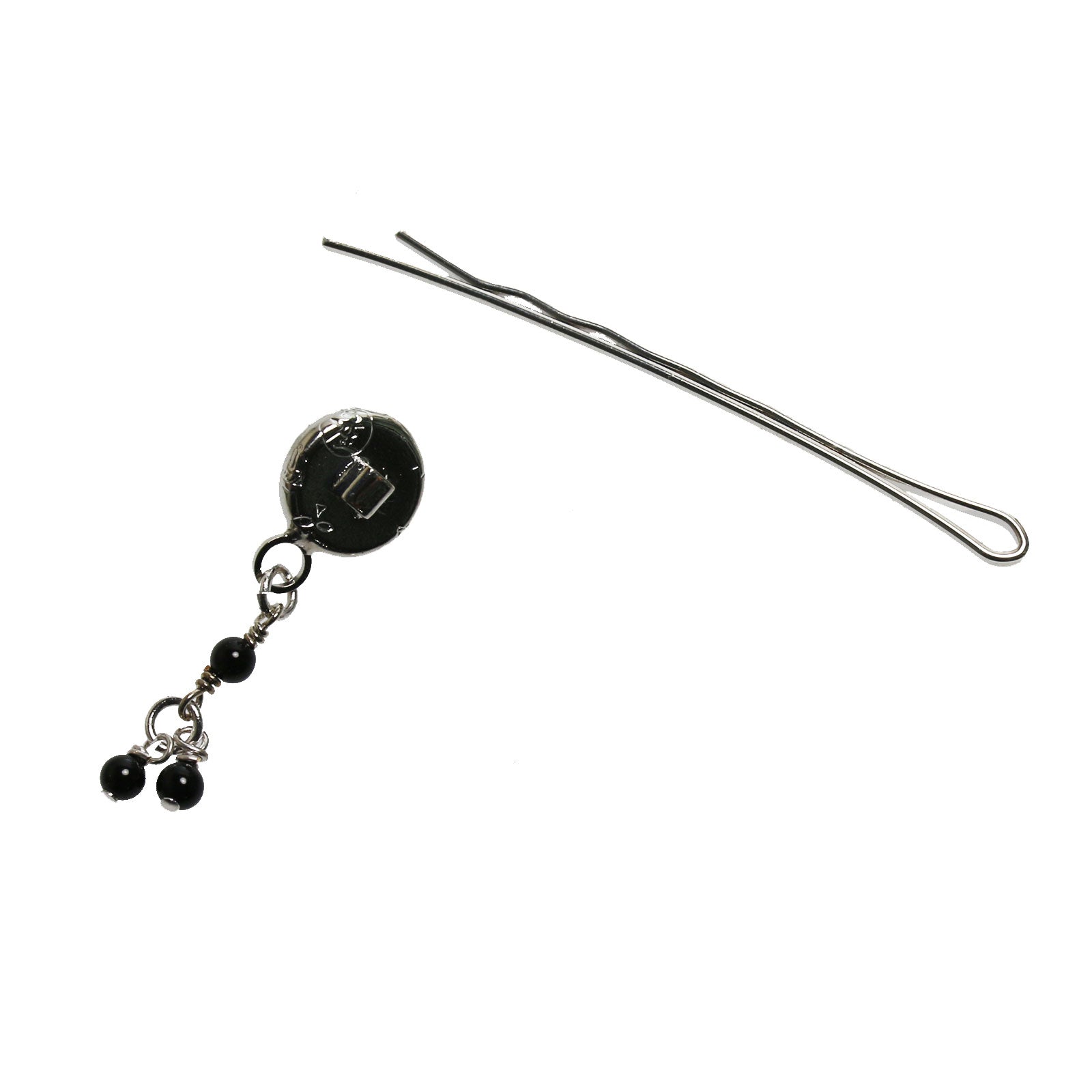 ヘアピン オニキス 唐草 白黒 かんざし風 TAMARUSAN