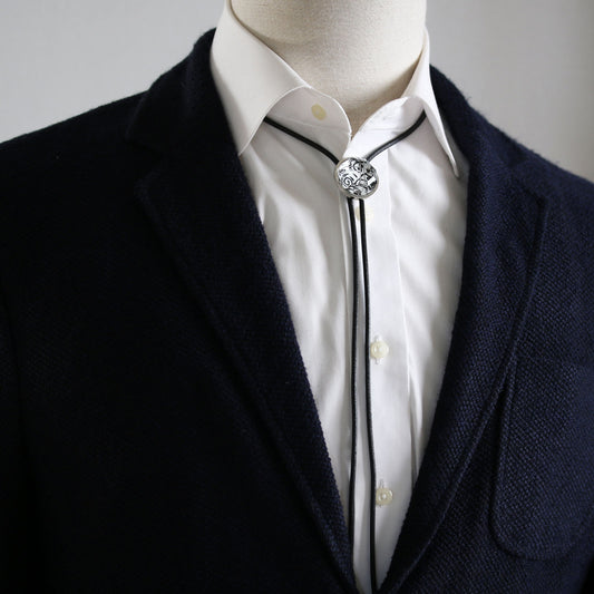 革紐ループタイ 唐草柄 メンズアクセサリー TAMARUSAN