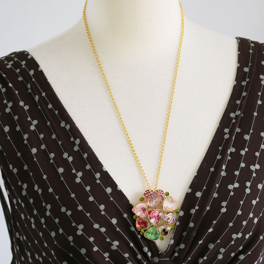 ブローチネックレス ゴールド カラフル マルチカラー TAMARUSAN