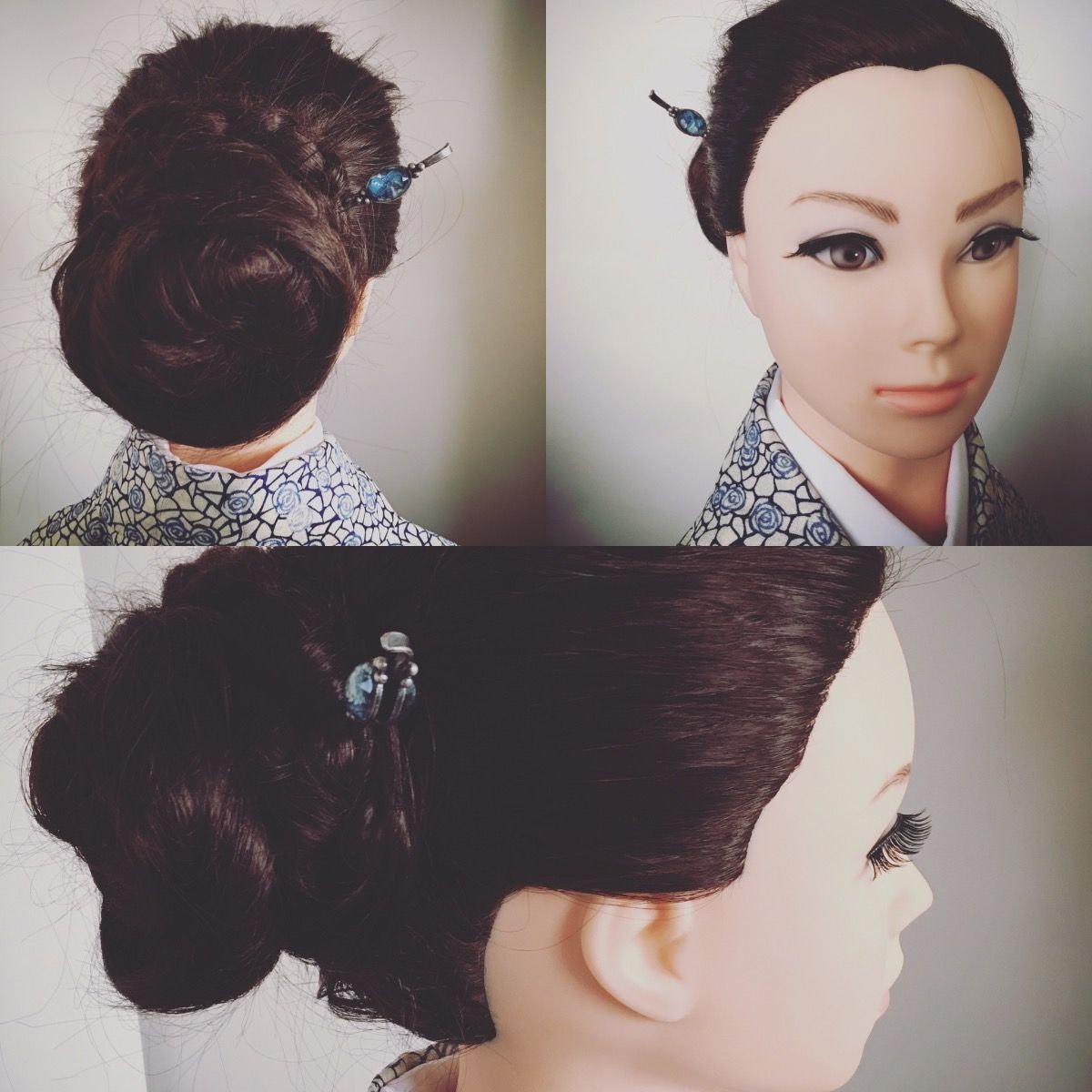 かんざし 青 ユリ 和風 一本挿し TAMARUSAN