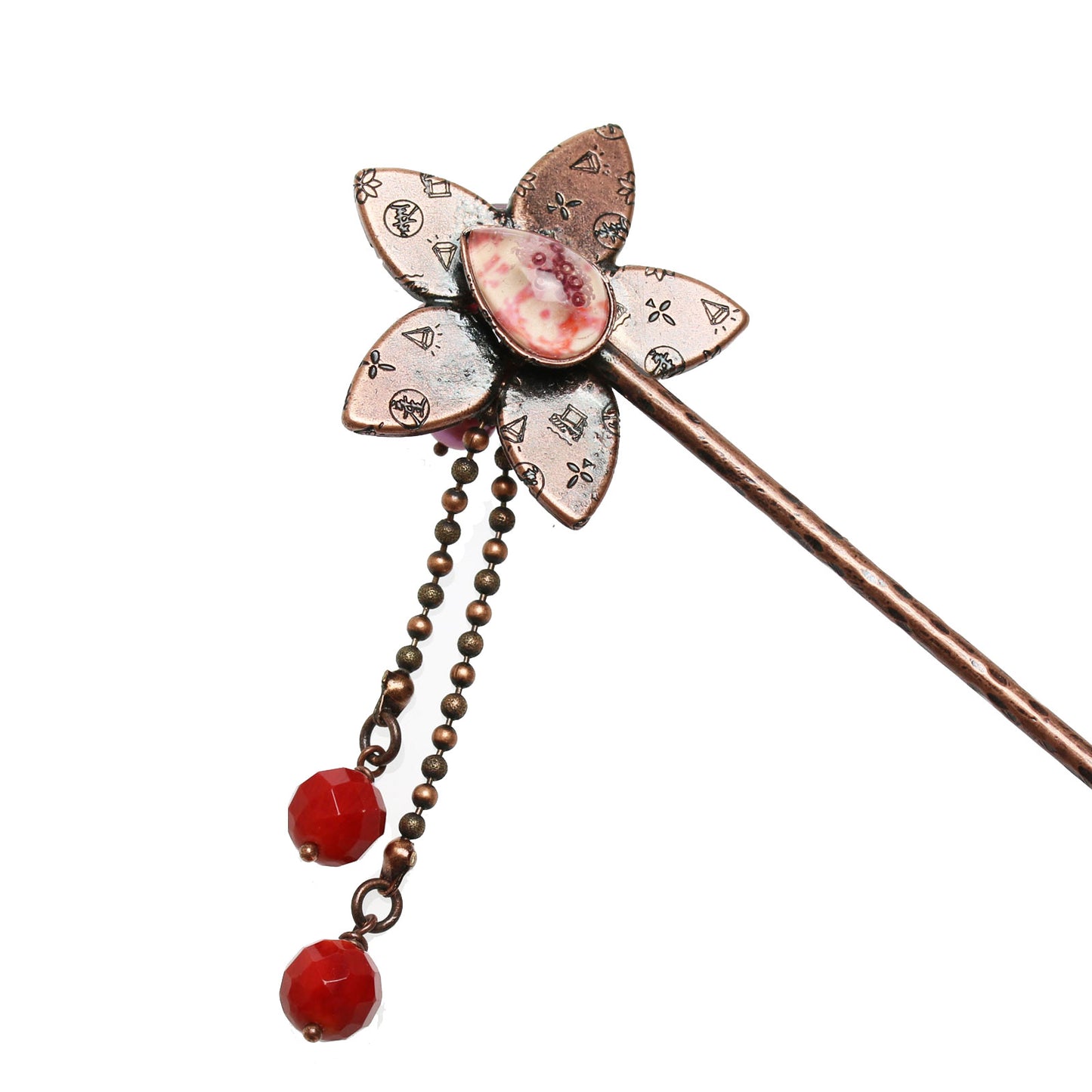 花 かんざし ピンク ガーネット TAMARUSAN