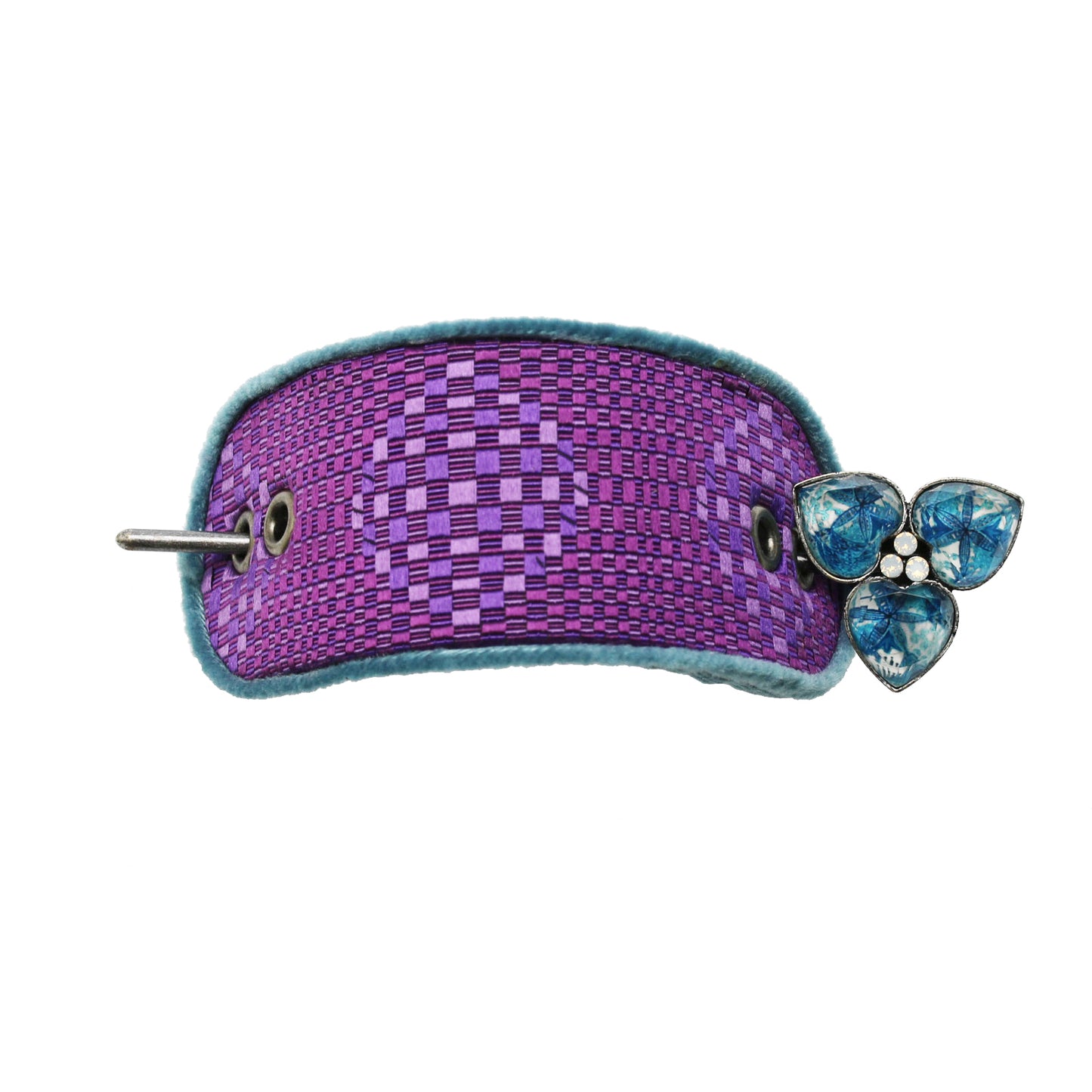 かんざしバレッタ マジェステ 紫 シルク TAMARUSAN